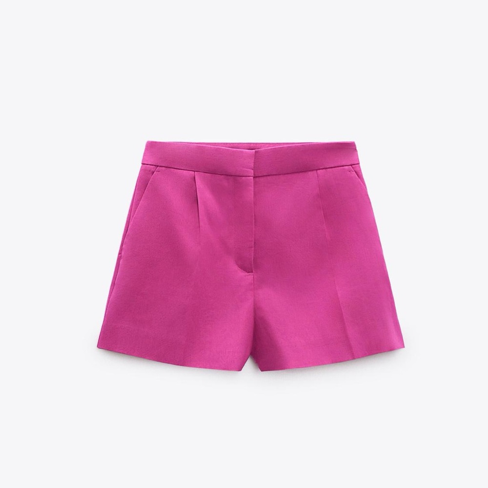 Zara Pink Linen Shorts